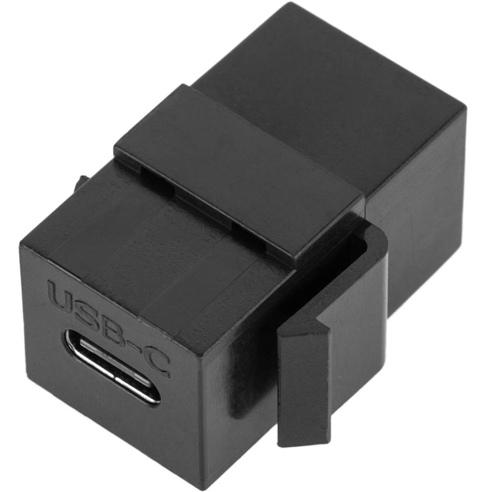 USB-C 3.1 Female to Female Inline Keystone Coupler Snap-In Type-C Insert Black