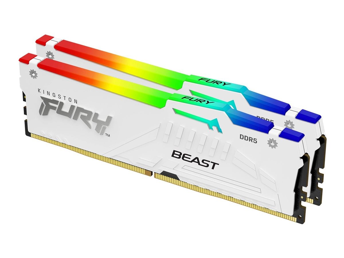 Kingston 6400MT/s CL32 DIMM Kit 2 Fury Beast White RGB EXPO KF564C32BWEAK2-32