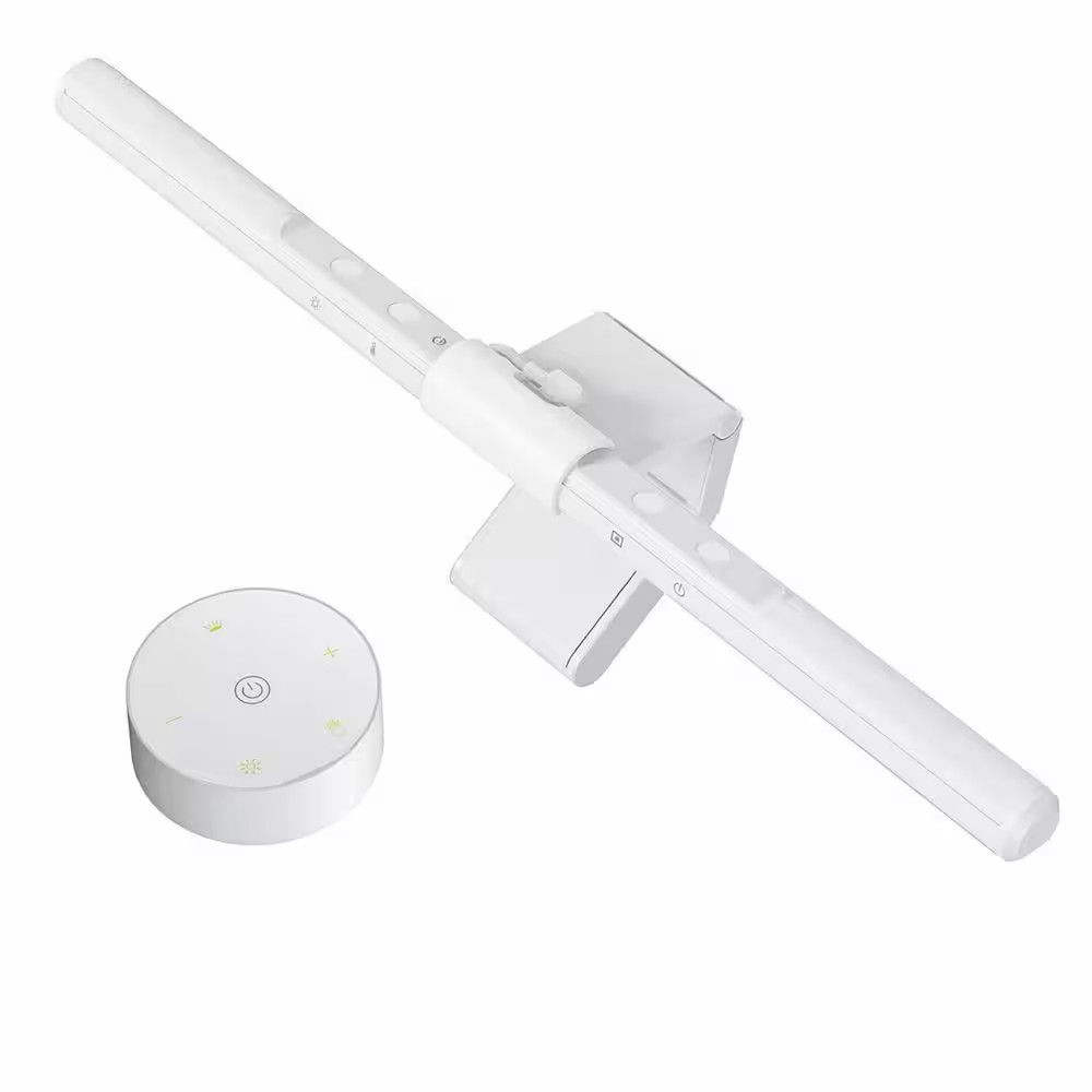 16.1 In. White USB Monitor Light Bar with Dual Controls, Auto-Dimming, 3000K-650