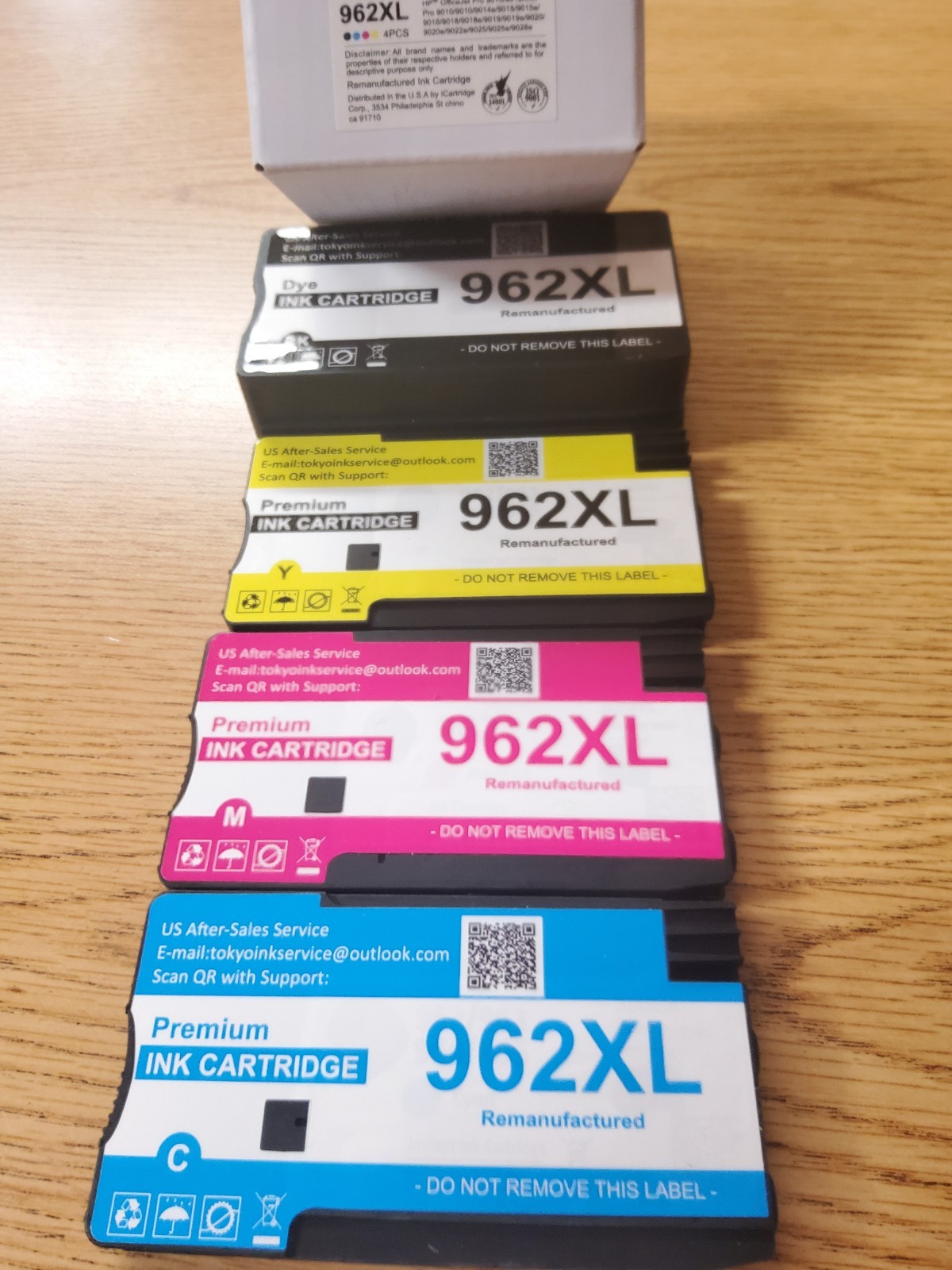 EaseFusion 962XL 4 Pcs Replacement For HP Ink Cartridges Combo 4 Colors Pro 9010