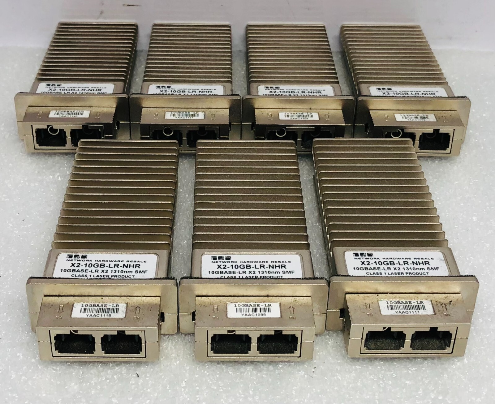 LOT OF 7 NETWORK HARDWARE RESALE X2 10Gbps X2-10GB-LR-NHR TRANSCEIVER MODULES