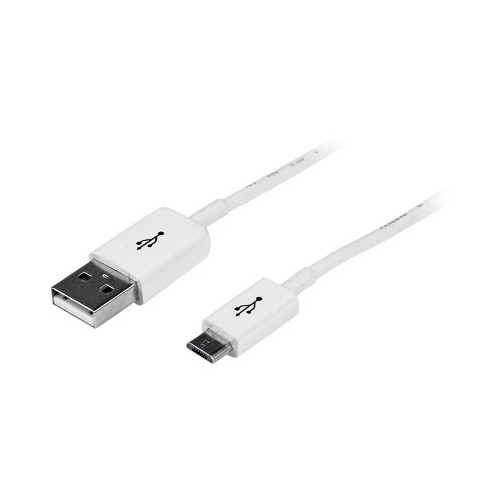 Startech USBPAUB1MW 3FT MICRO USB CABLE 1M WHITE USB A TO MICRO B CHARGING CORD