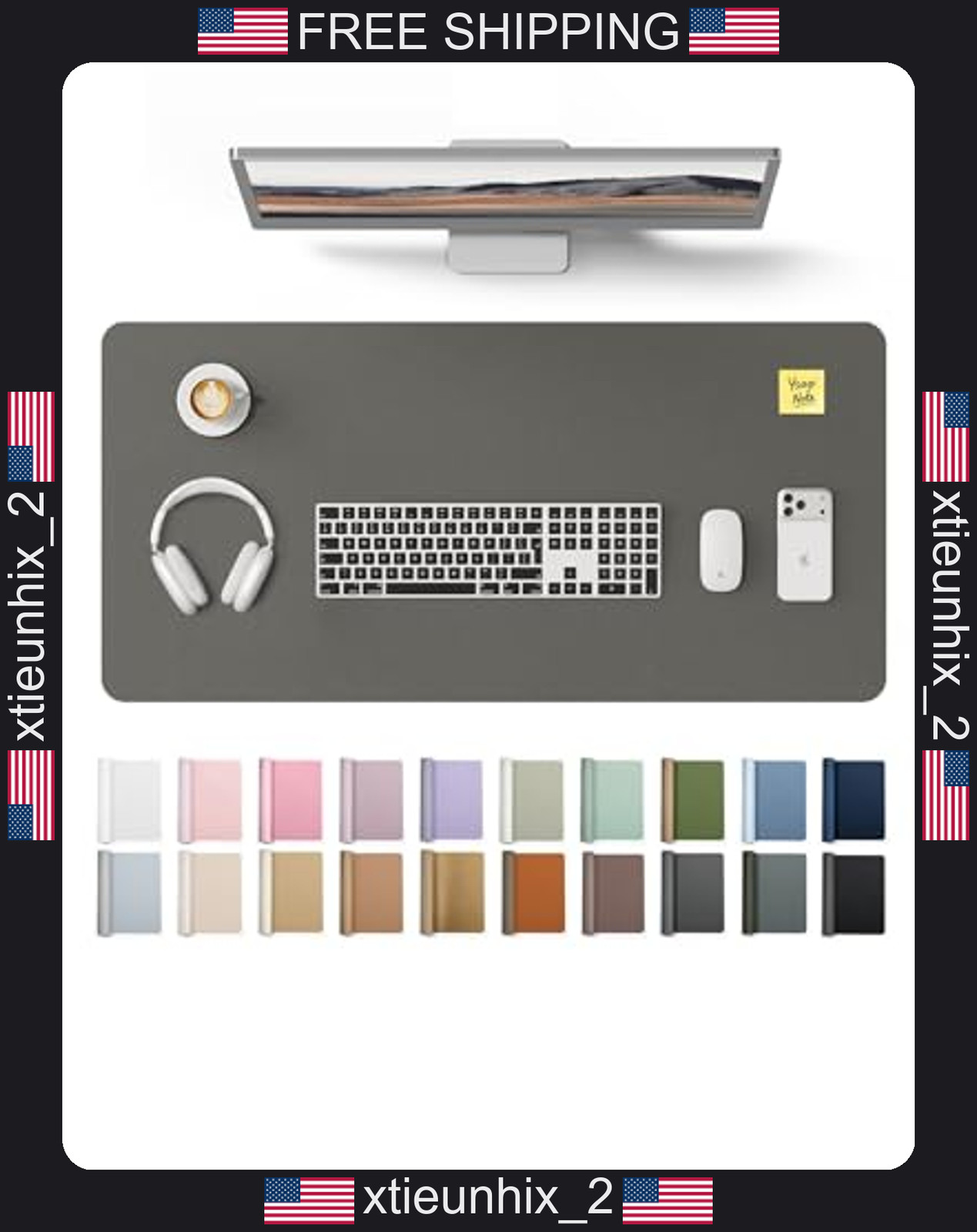 Leather Desk Protector Large Mouse Pad Non-Slip Waterproof Office Mat