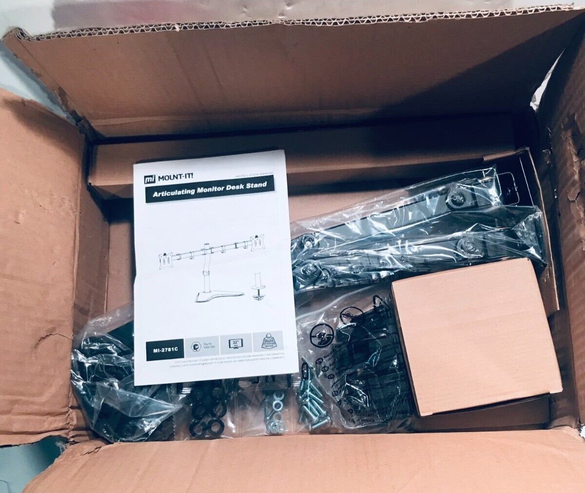 Mount-It MI-2781 Dual Monitor Desk Stand - Black