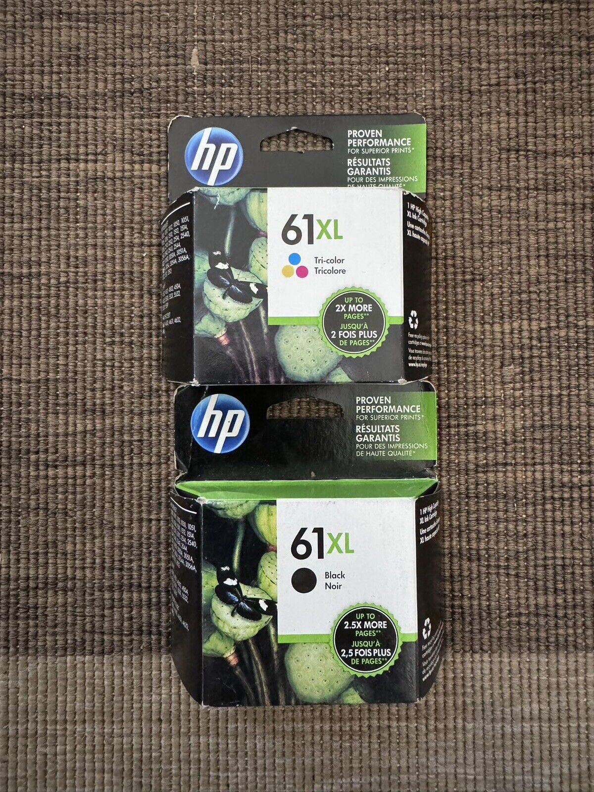 HP 61XL Black & Color Ink Cartridges Set in Retail Box  Combo Exp 2016/18