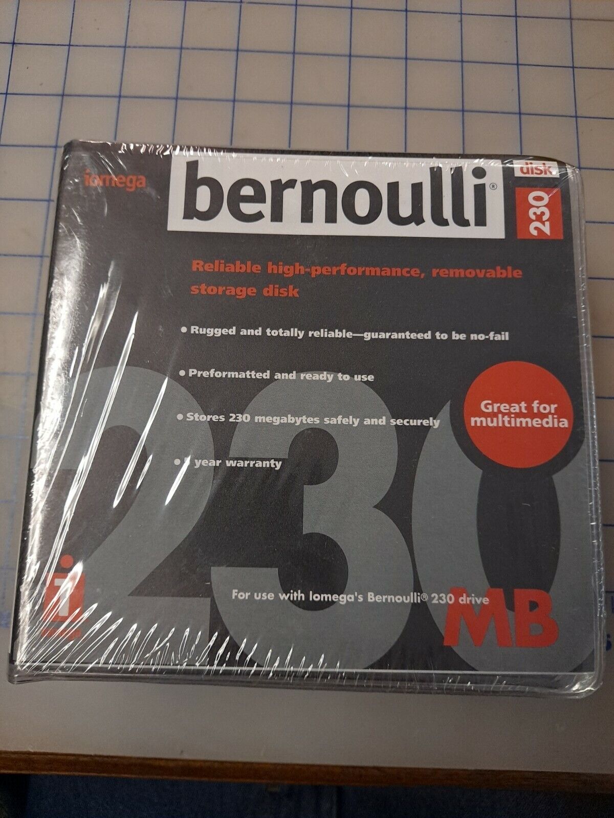 New Sealed 5 Pack Iomega Bernoulli 230MB Removable Disk Cartridges 