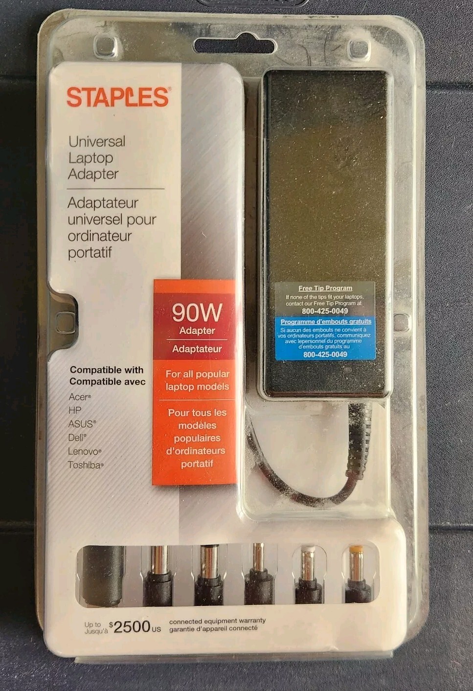 Staples 90w Universal Laptop Adapter Acer HP,ASUS,Dell. Lenovo, Toshiba. New