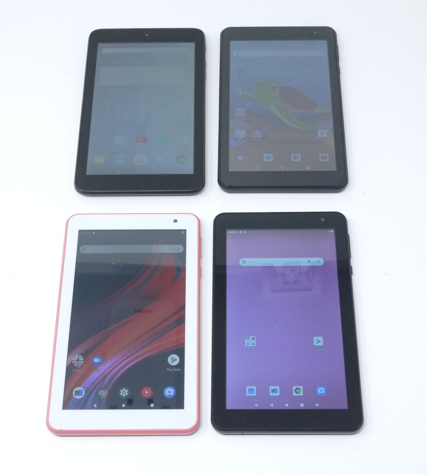 Lot of 4 Working 7" Tablets -  Alcatel Pixi 7 / Contixo V10 / TJD MT-715QR