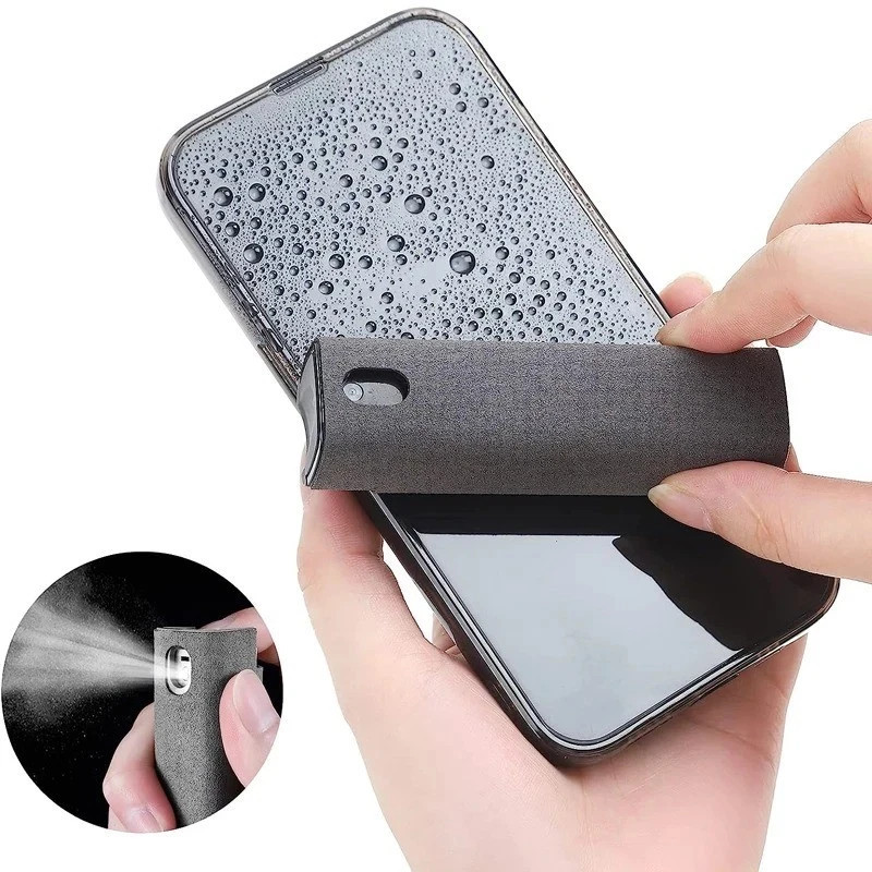 2-in-1 Screen Cleaner Spray & Microfiber Wipe – Portable for Phone/Tablet/PC