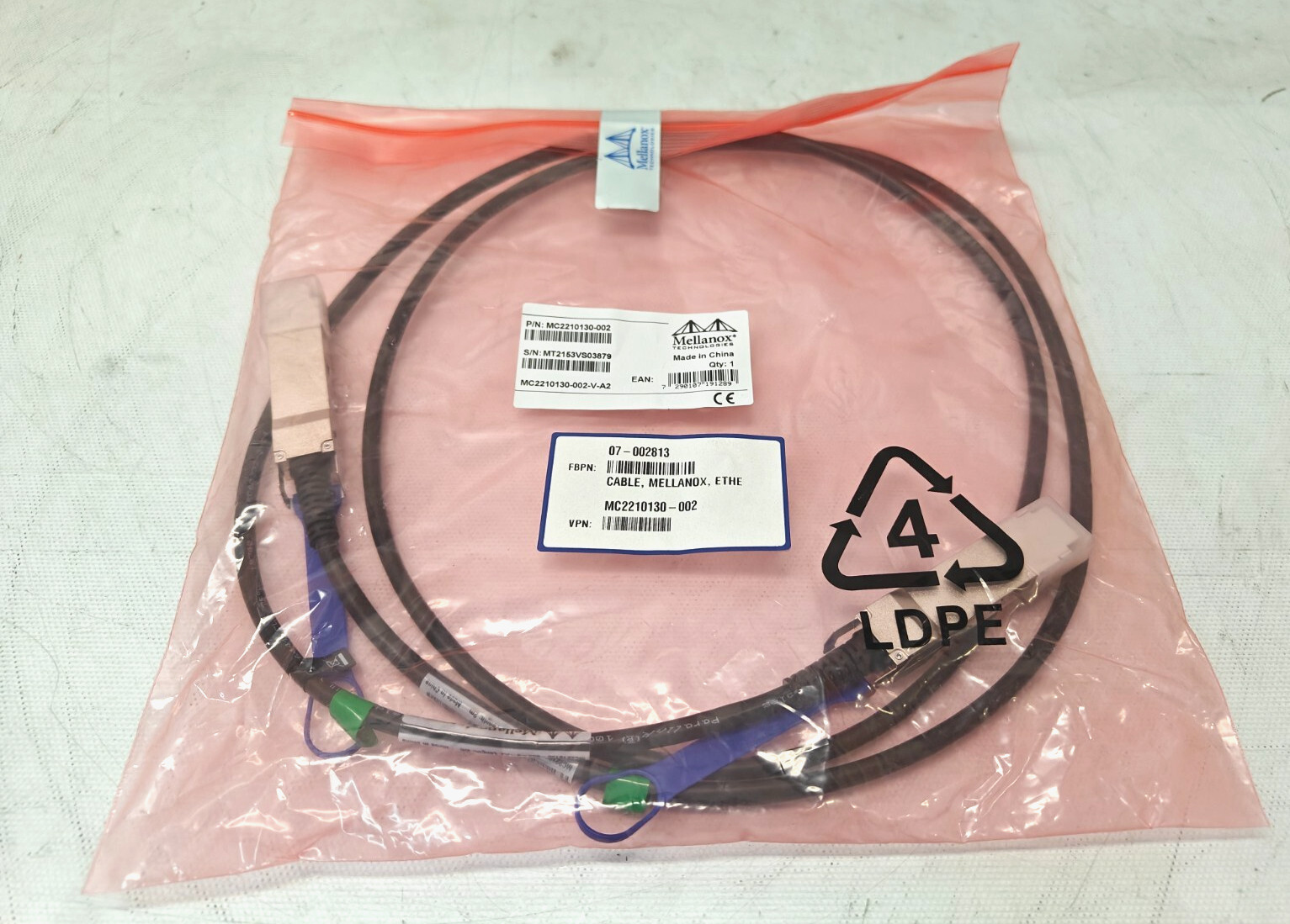 New Mellanox MC2210130-002 40Gb/s QSFP+ DAC 2m Cable