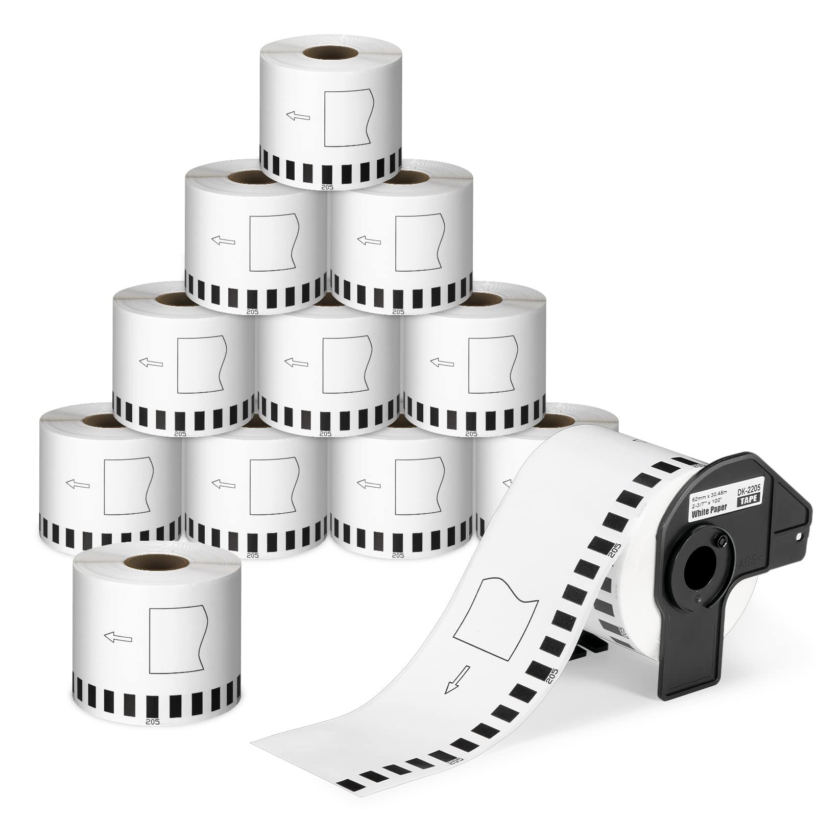 Replace for Brother DK-2205 Continuous Printer Labels 2.4" x 100'