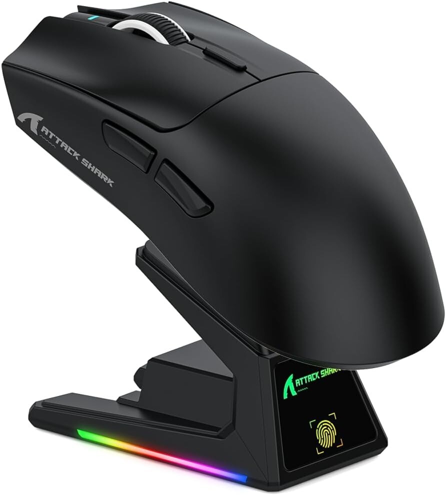 ATTACK SHARK X1 Wireless Gaming Mouse with RGB Charging Dock, PAW3395 PRO Senson
