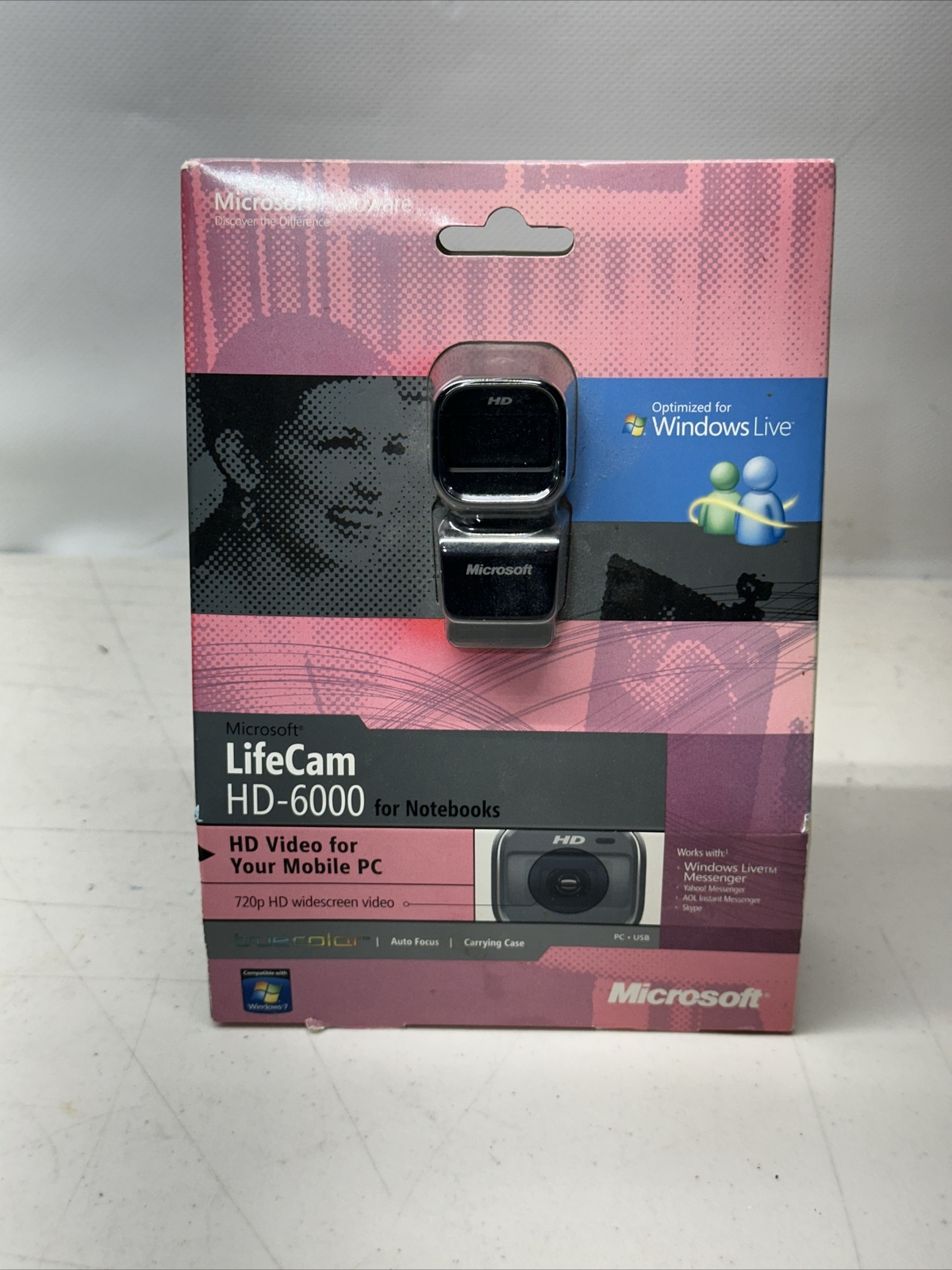 Microsoft LifeCam HD-6000 for Notebook 720p HD Video TrueColor 360° Rotation