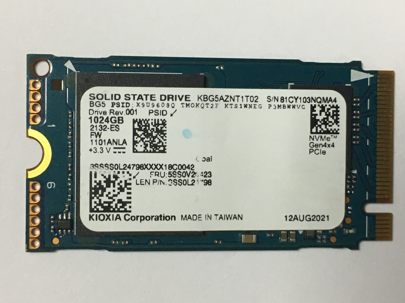 Kioxia Toshiba 1TB 2242 SSD PCIe Gen4x4 NVMe M.2 KBG50AZT1T02 For HP Laptop