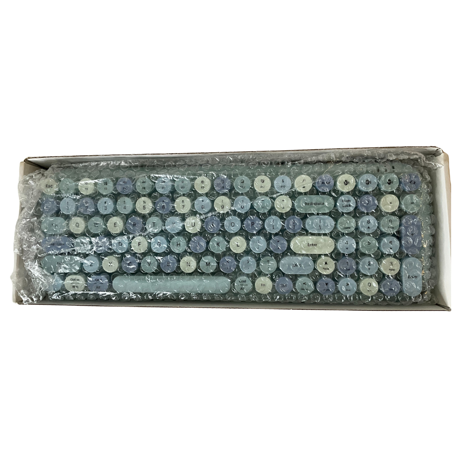 Mofii Wireless Bluetooth Keyboard Blue Candy BT Round Keys Stylish Design
