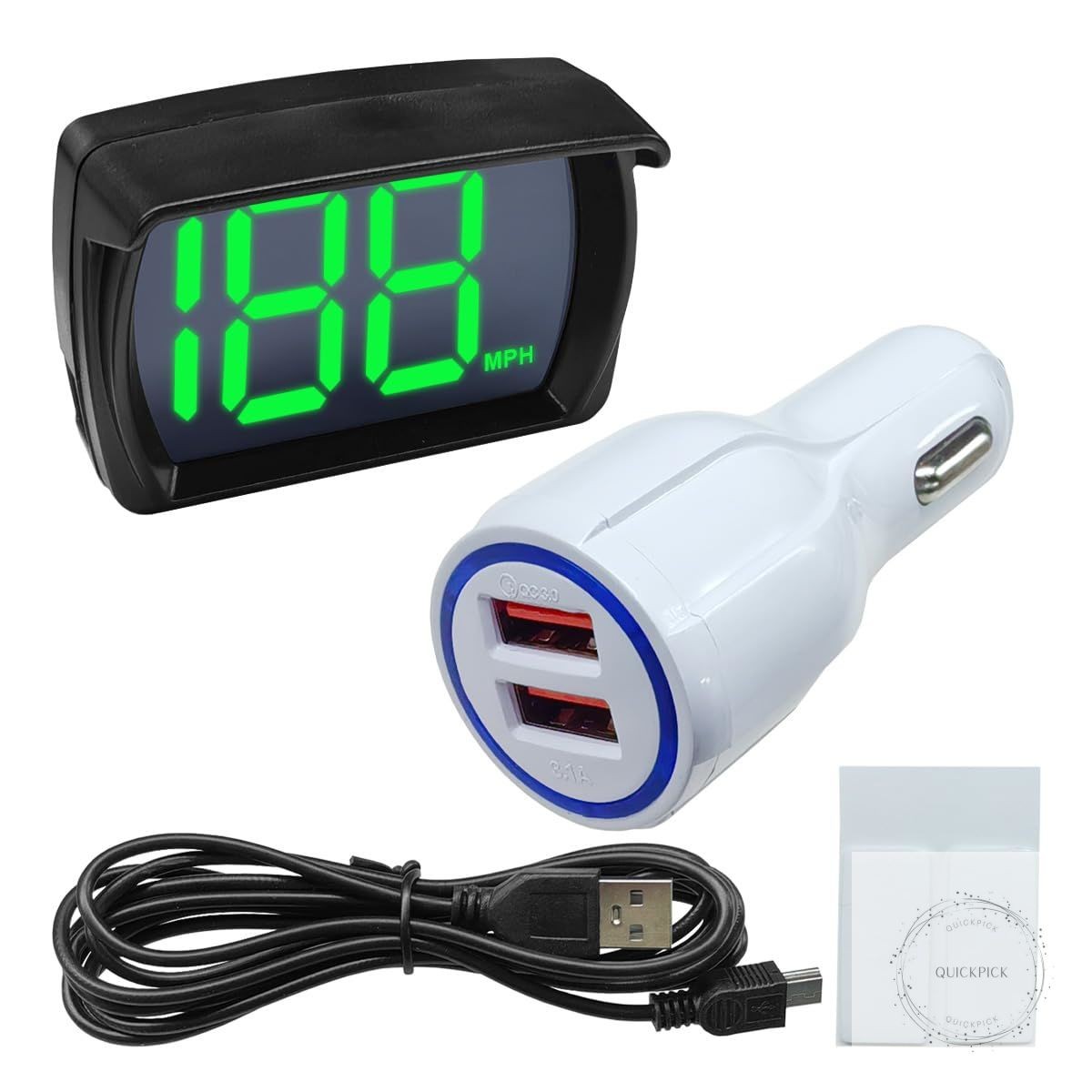 Car HUD GPS Digital Speedometer, MPH Speed Meter with LED Large Font Head Up Dis