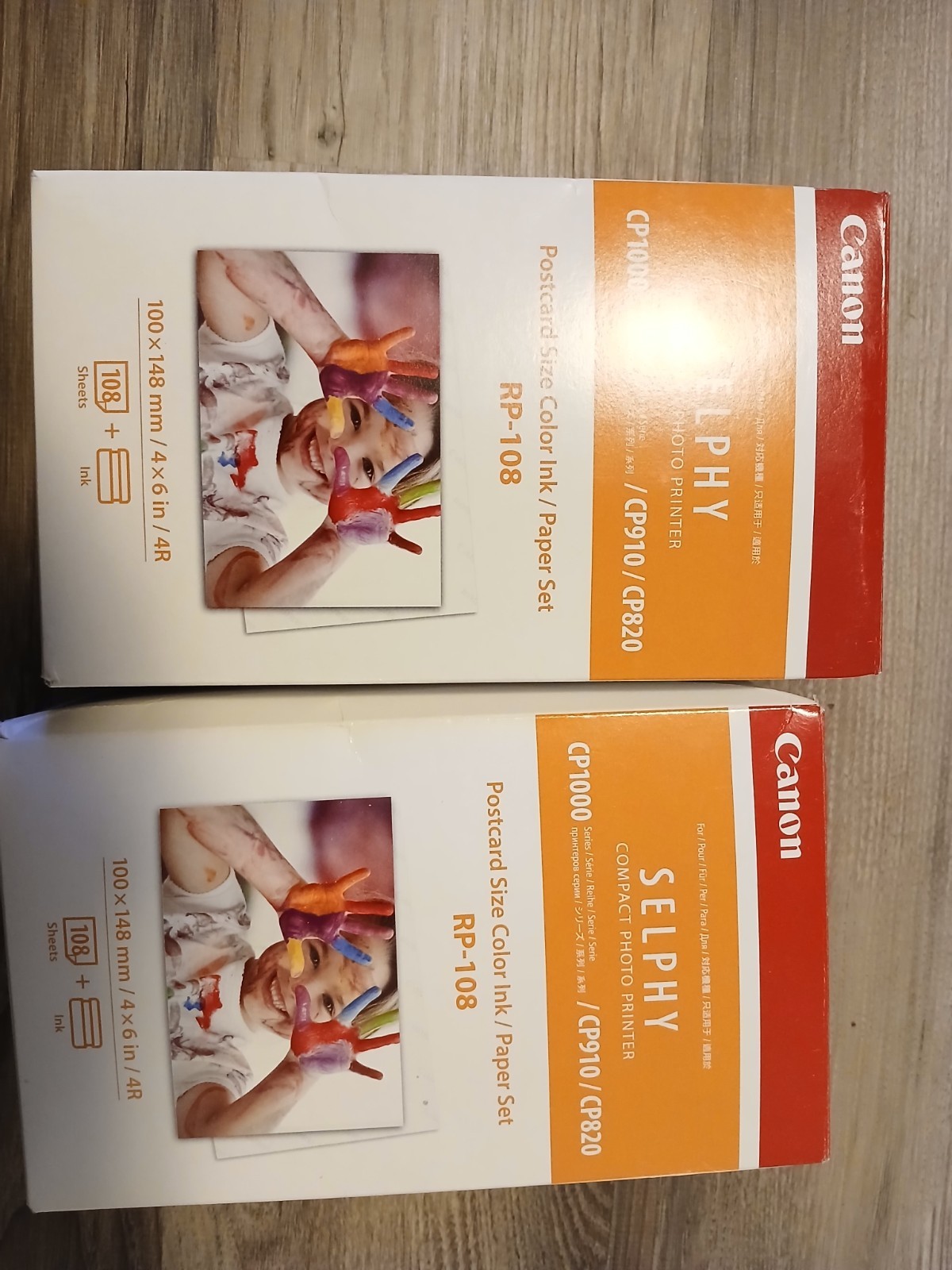 Lot of 2 Canon SELPHY RP-108 Color Ink / Paper Set 4x6 Postcard 216 Sheets NEW