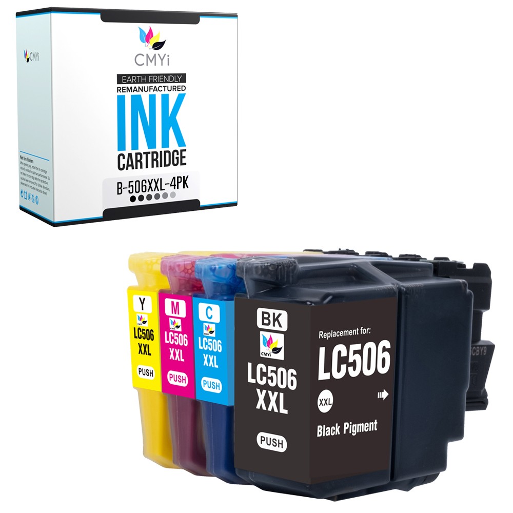 4-Pack Compatible CMYi LC506XXL Ink Cartridges Combo fit Brother MFC-J4555DW