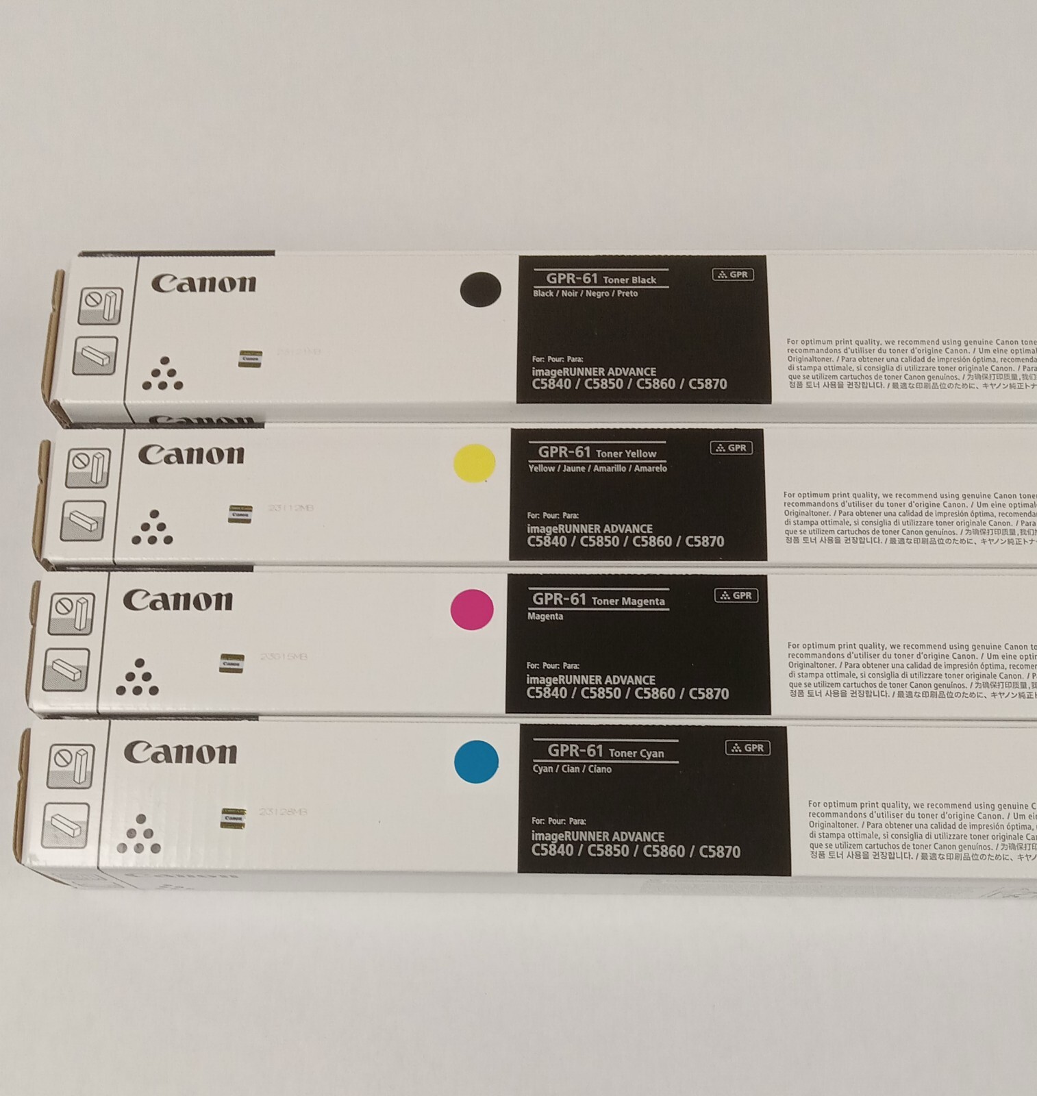 Canon GPR-61 Genuine Toner Cartridges Set (C, Y, M, B) New