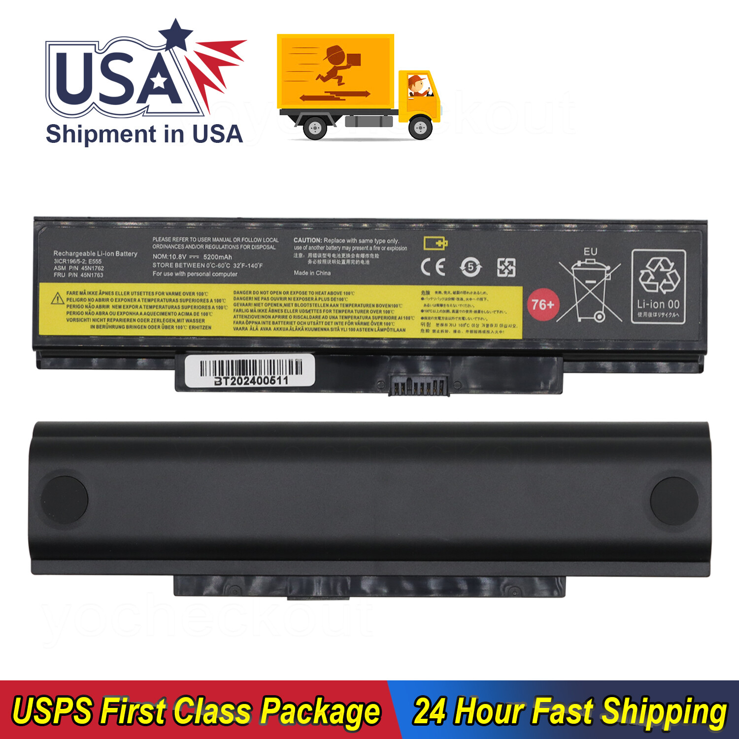New Battery For Lenovo ThinkPad E560 Series 76+ 48Wh 45N1761 / 45N1762 / 45N1763