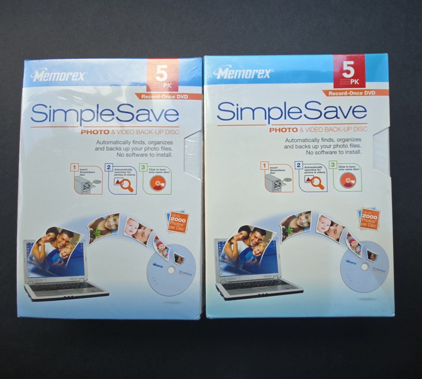 Memorex Simple Save Photo And Video Back Up DVD Discs 2 Packs Of 5 Each - NEW