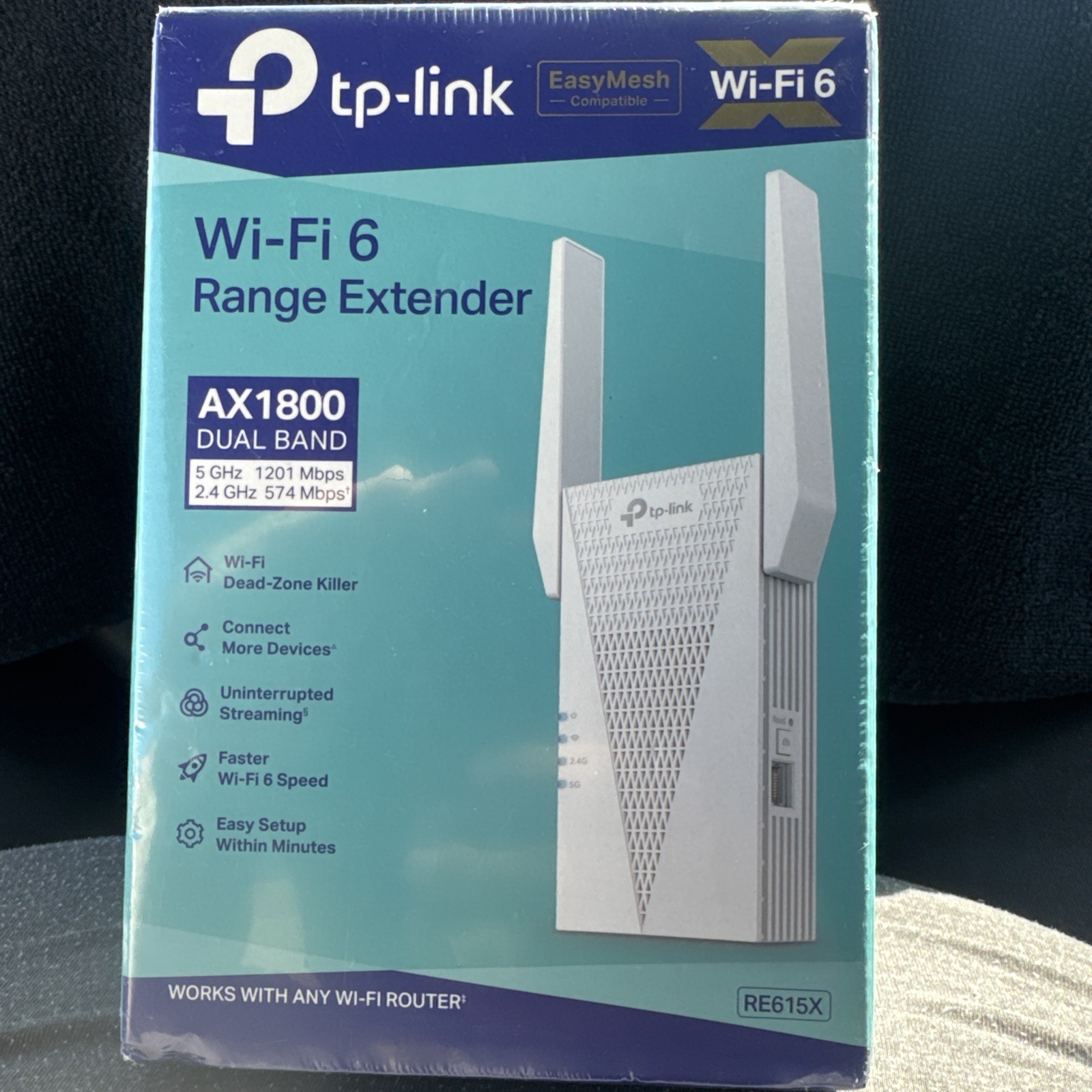 TP-Link RE615X AX1800 WiFi 6 Range Extender w/Ethernet Port | 1.8G Dual
