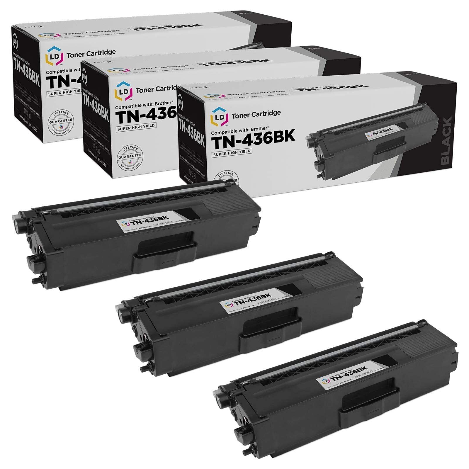 LD 3PK Compatible Black Toner for Brother TN436 TN436BK HL-L8360CDW MFC-L8900CDW