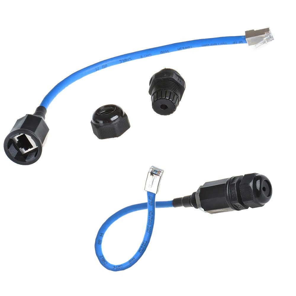2PCS M20 RJ45 Waterproof Cat5/5e/6 8P8C Connector IP67 Ethernet LAN Cable Con...