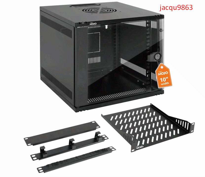  6U 10 inch Rack, Wall Mount Network Cabinet Set,12.3W x 13D x 11.8H