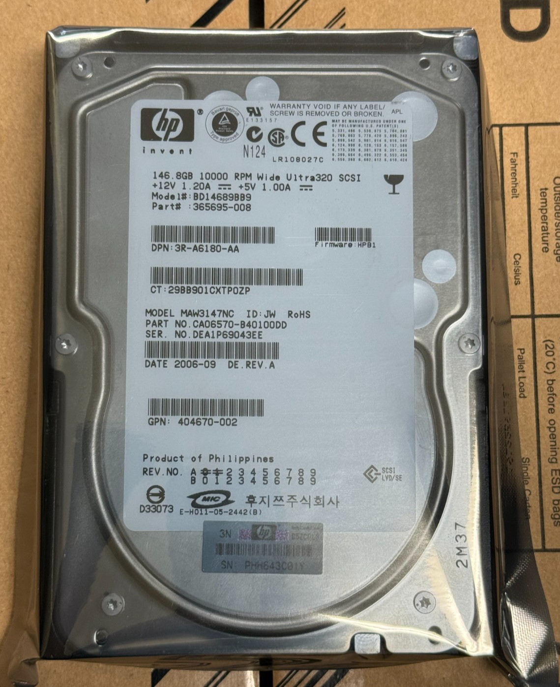 FUJITSU MAW3147NC 147GB 10k RPM SCSI ULTRA 320 HDD CA06550-B24000FA QTY AVAIL