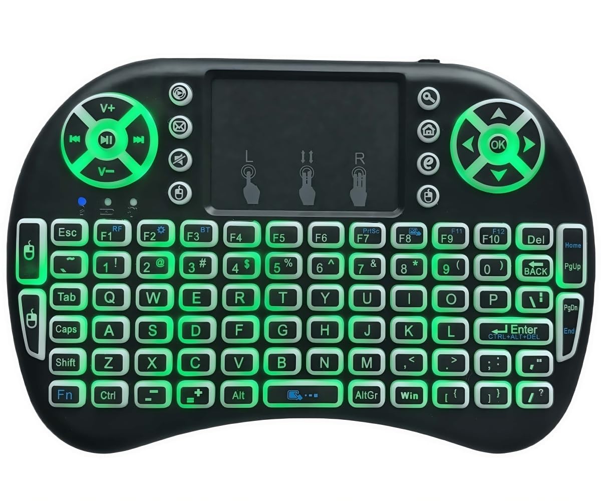BIFANS Portable Mini Wireless Keyboard with Bluetooth&2.4G, Touchpad Black