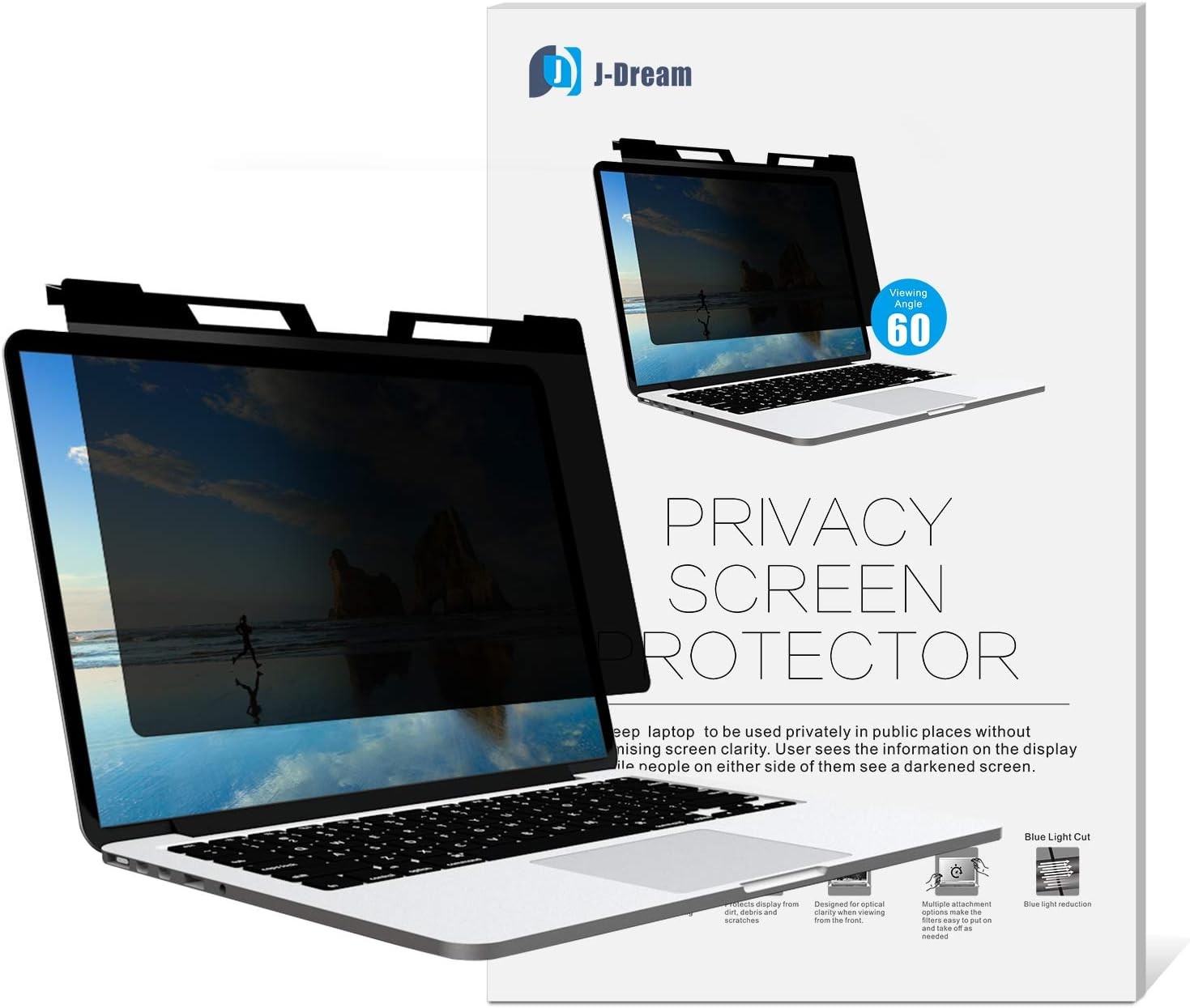 15.6 Inch Laptop Privacy Screen, Anti-Glare Blue Light Filter & Shield Protectio