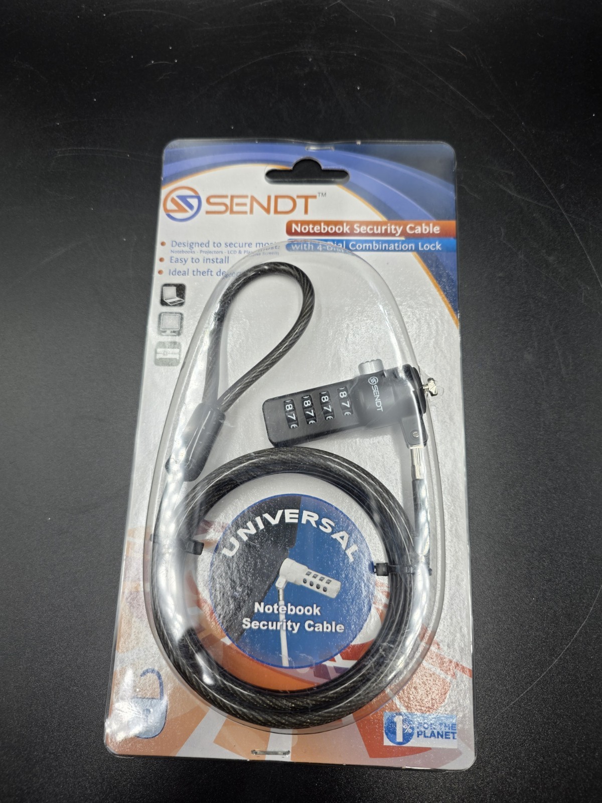 Laptop Notebook Security Cable 4 Dial Combination Universal Lock SENDT Brand