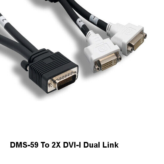 8Inch DMS-59/DMS-60 Male to 2xDVI-I Cord for Matrox Qid nVidia Quadro PNY Quadro