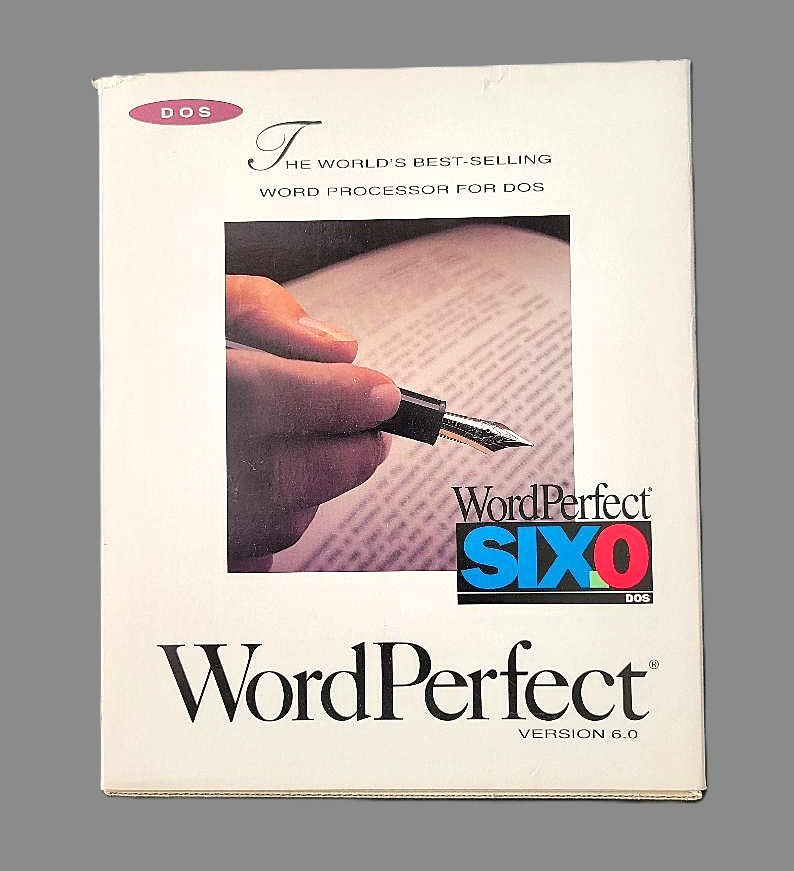 WordPerfect v. 6.0 Software for DOS - 3.5" Floppy Disks & Manuals VINTAGE 1993