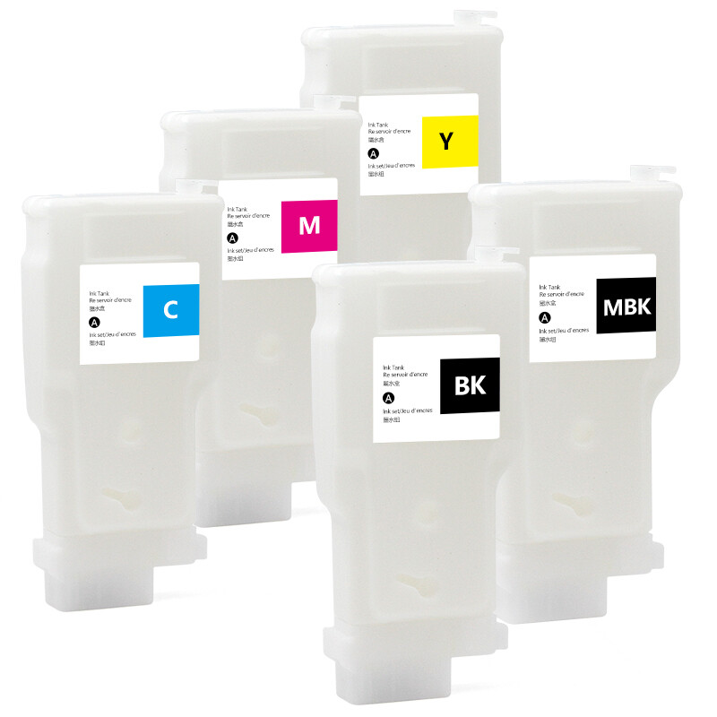 5PC PFI-320 Refillable Cartridge With Chip For Canon TM-200/205/300/305 Printer