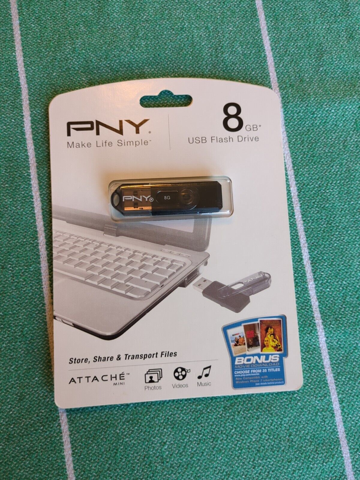 PNY Attache 8GB Classic USB 2.0 Flash Drive BLACK P-FD8G/MINI-EFS2