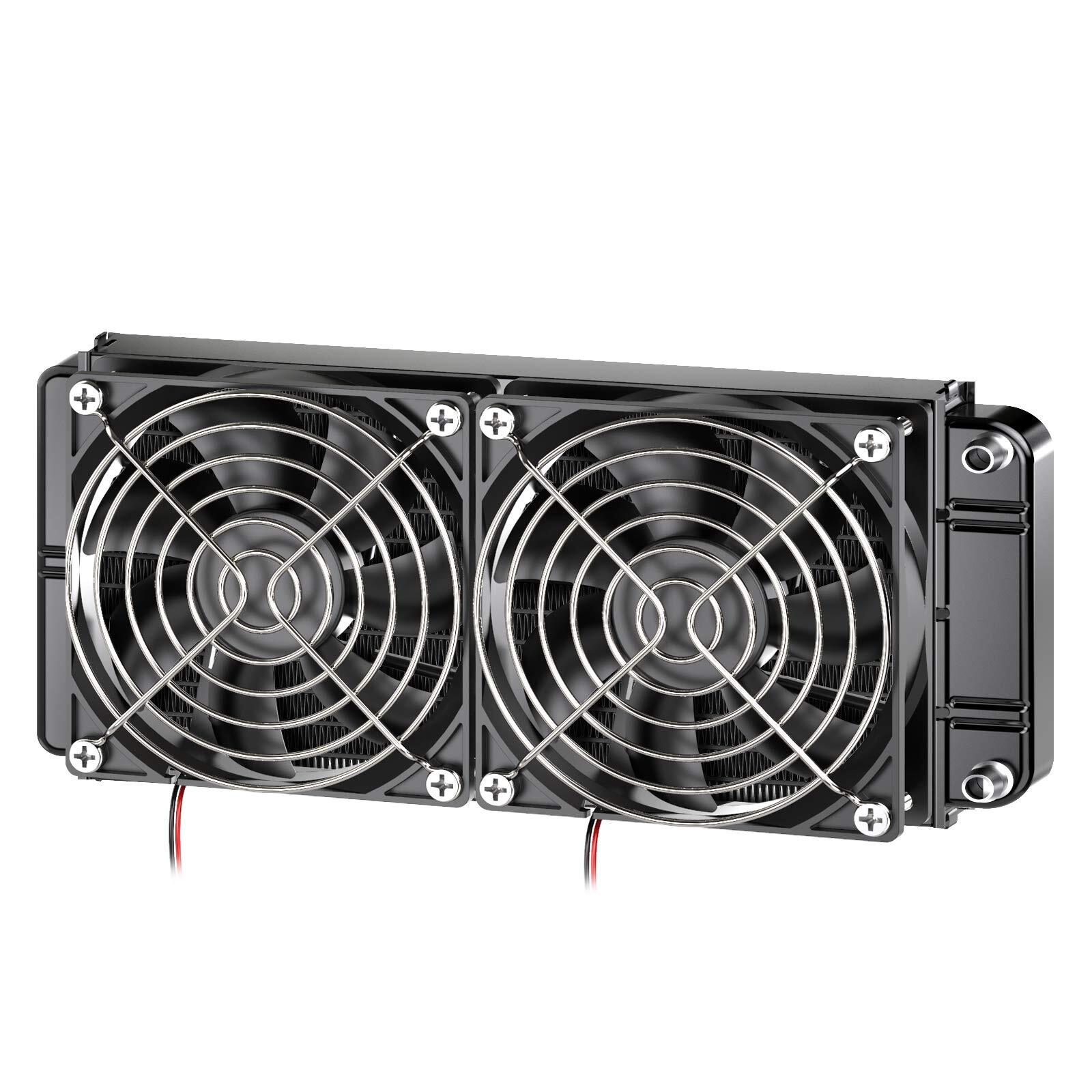 Clyxgs Water Cooling Radiator 12 Pipe Aluminum Heat Exchanger Radiator with F...