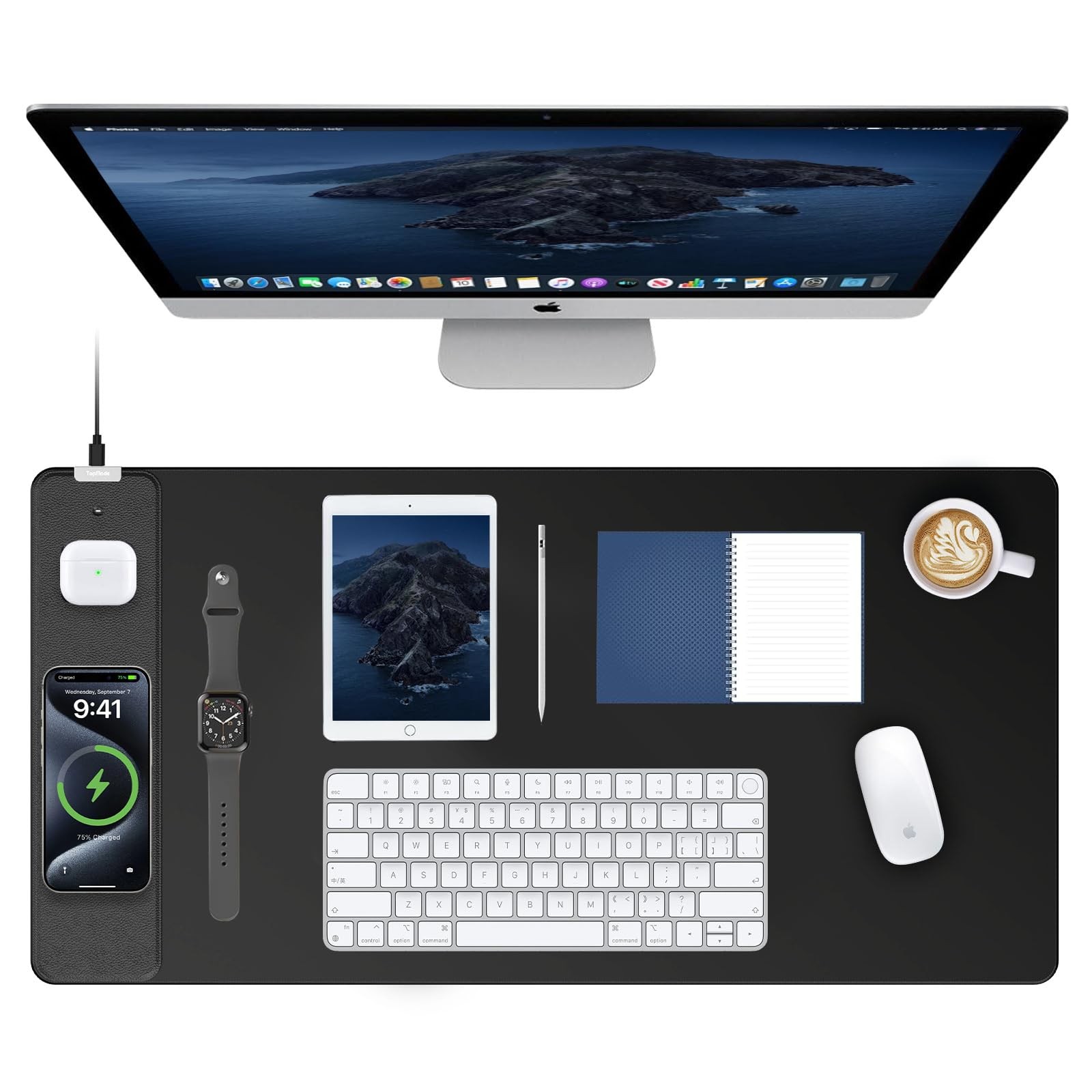 Best TopMade Mouse Pad with 15W Fast Wireless Charging, 31.5"x15.75" XXL Large