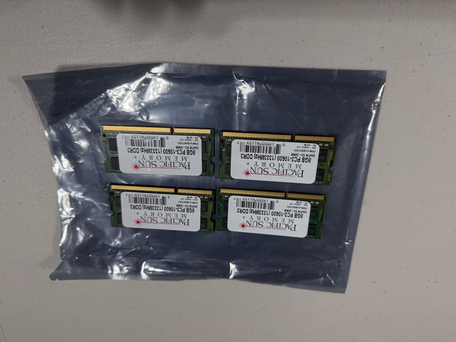 Pacific Sun 32GB DDR 3 RAM modules- 4 sticks 8 GB Each