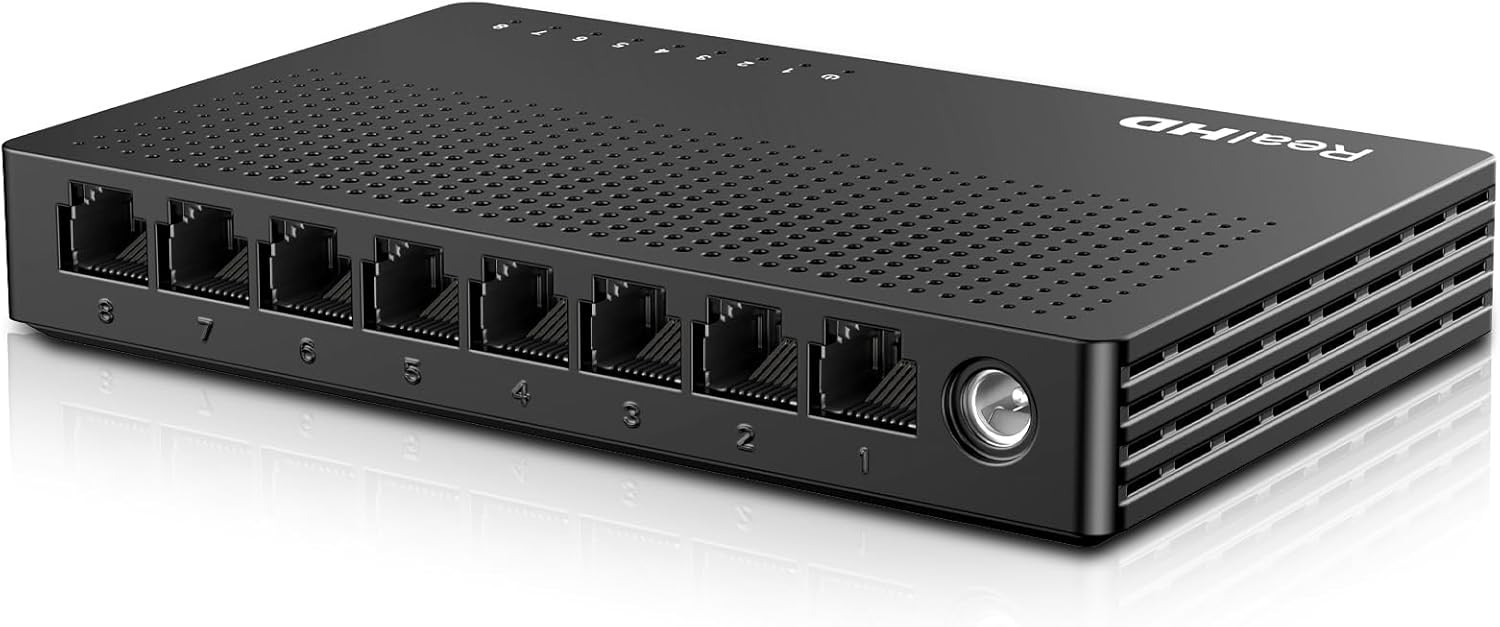 8 Port 2.5Gb Unmanaged Ethernet Switch for Game Console/NAS/PC/Wireless APs