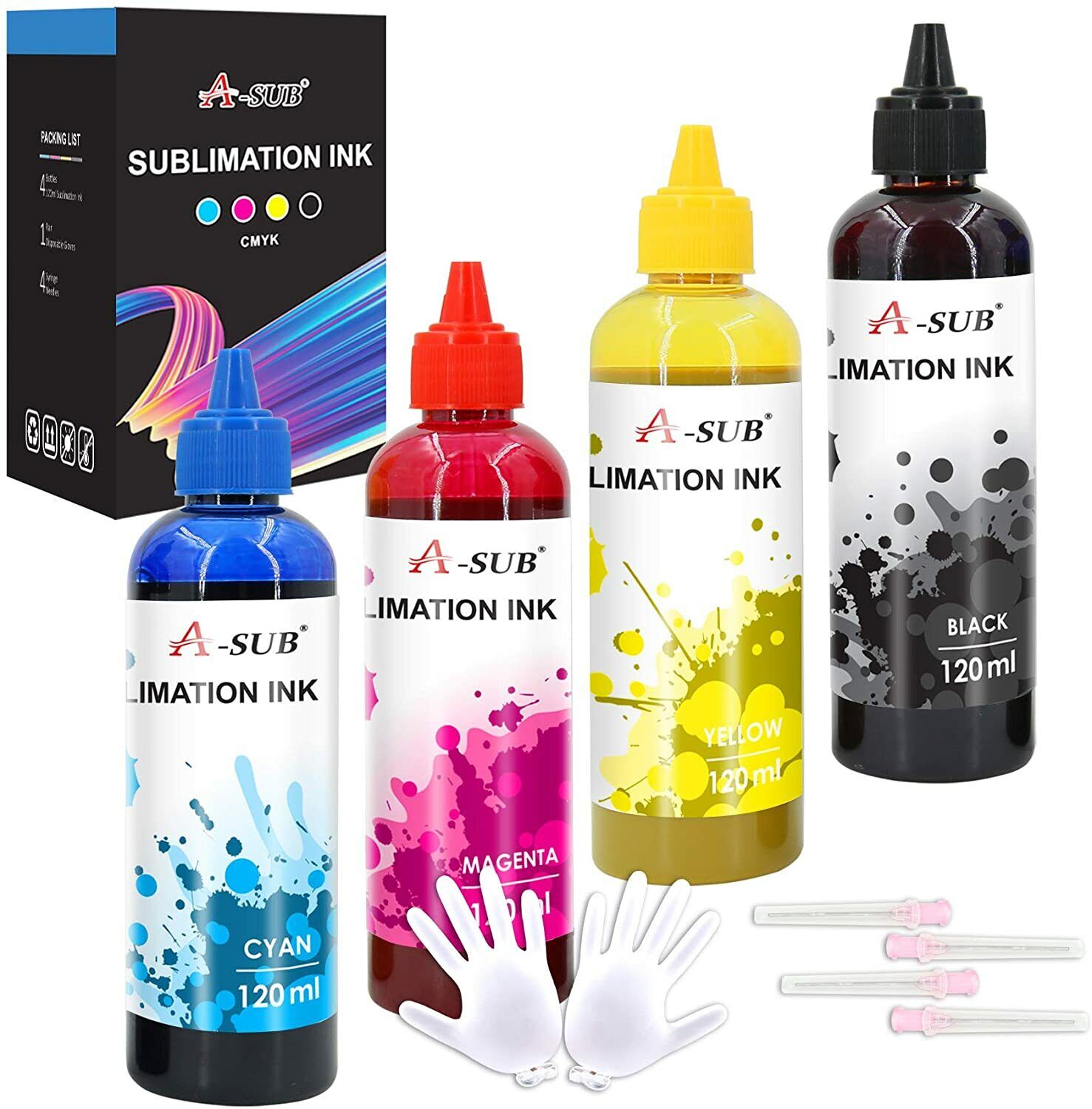 480ML A-SUB Sublimation Ink Refill for ET 2720 2760 15000 3720 2750 WF 2850 7210