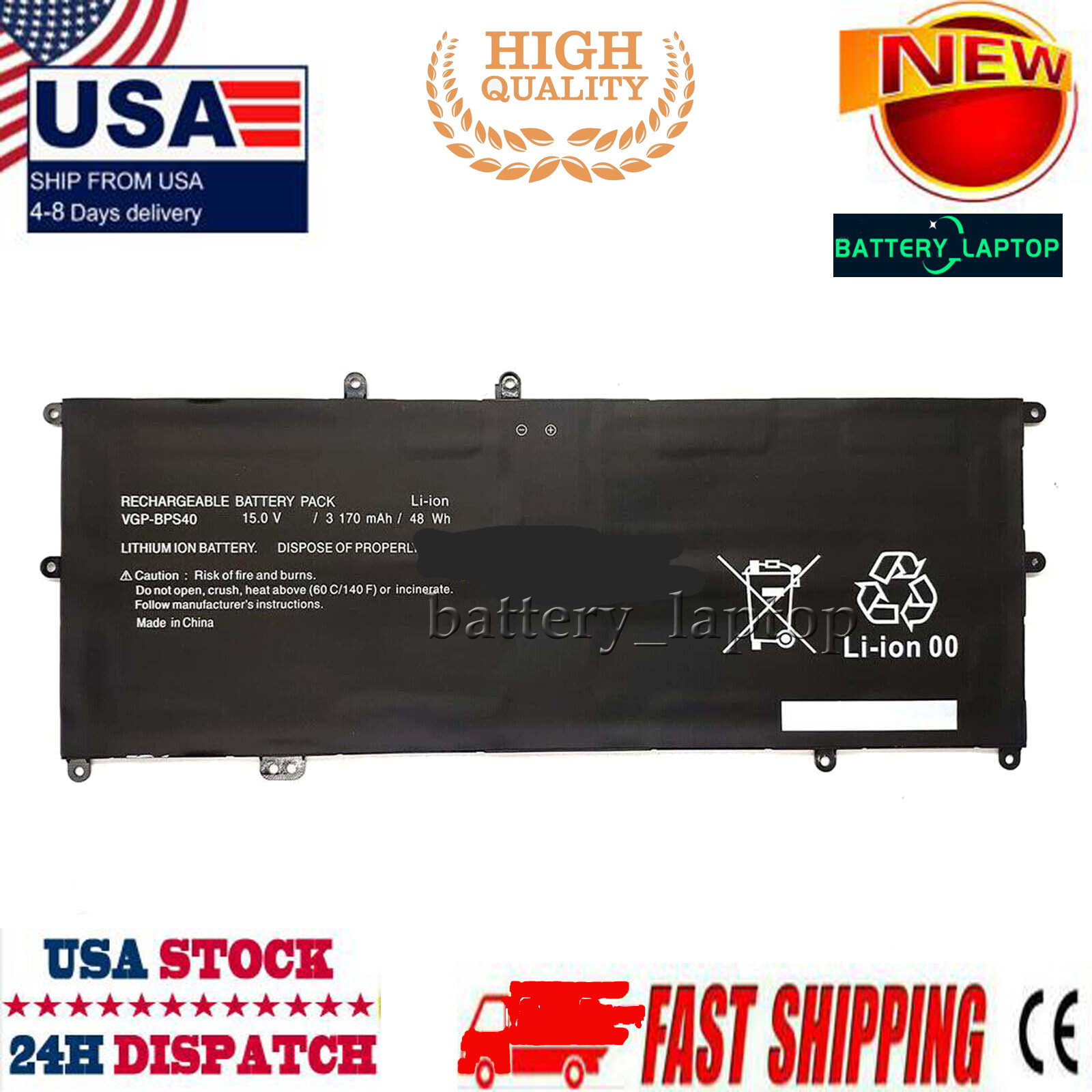 VGP-BPS40 Laptop Battery For Sony Vaio Flip SVF 15A SVF15N17CXB 14A SVF14NA1UL