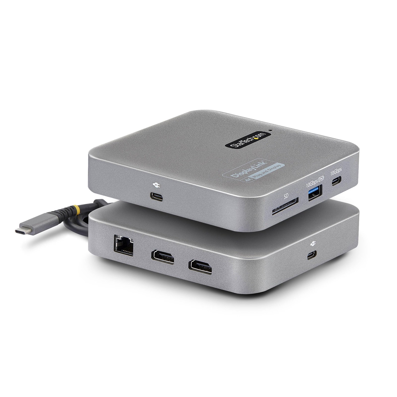 StarTech 7-in-1 USB-C DisplayLink Dual 4K 60Hz HDMI Docking Station, 100W