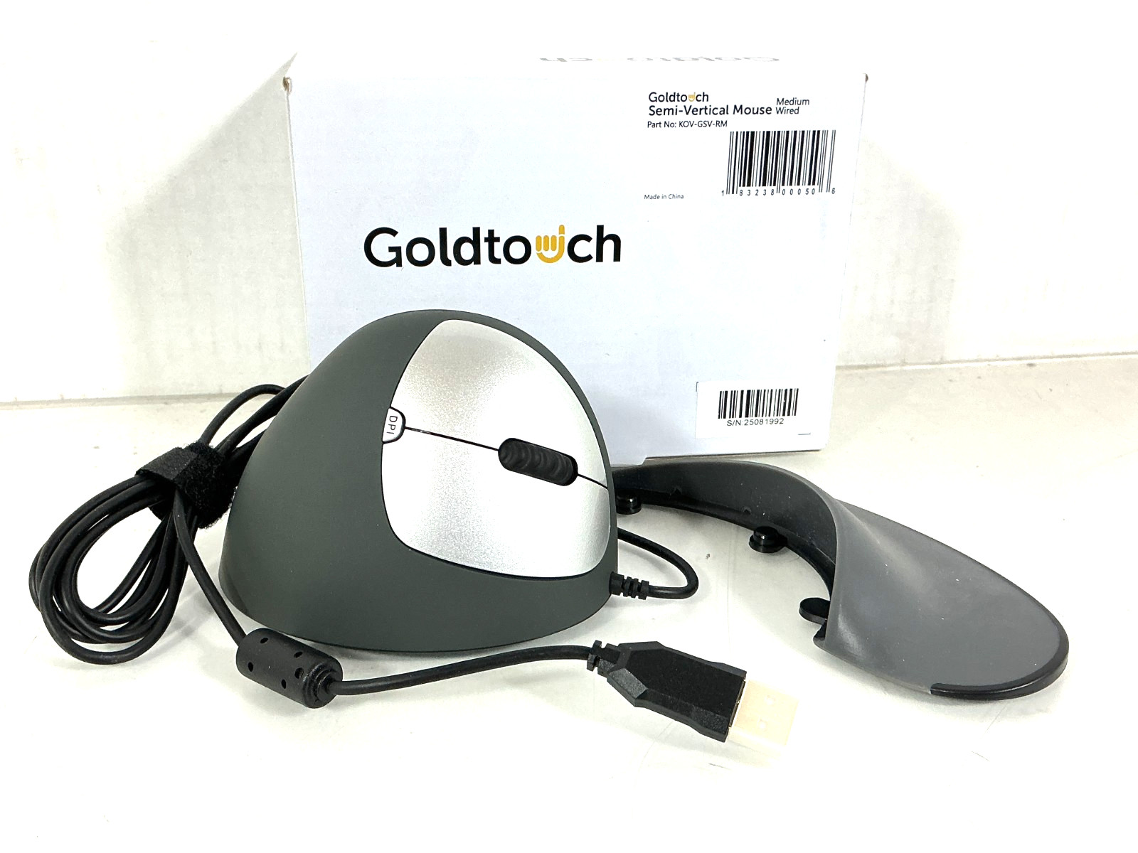 Goldtouch Semi-Vertical Wired Ergonomic Mouse Right-Hand Medium - KOV-GSV-RM