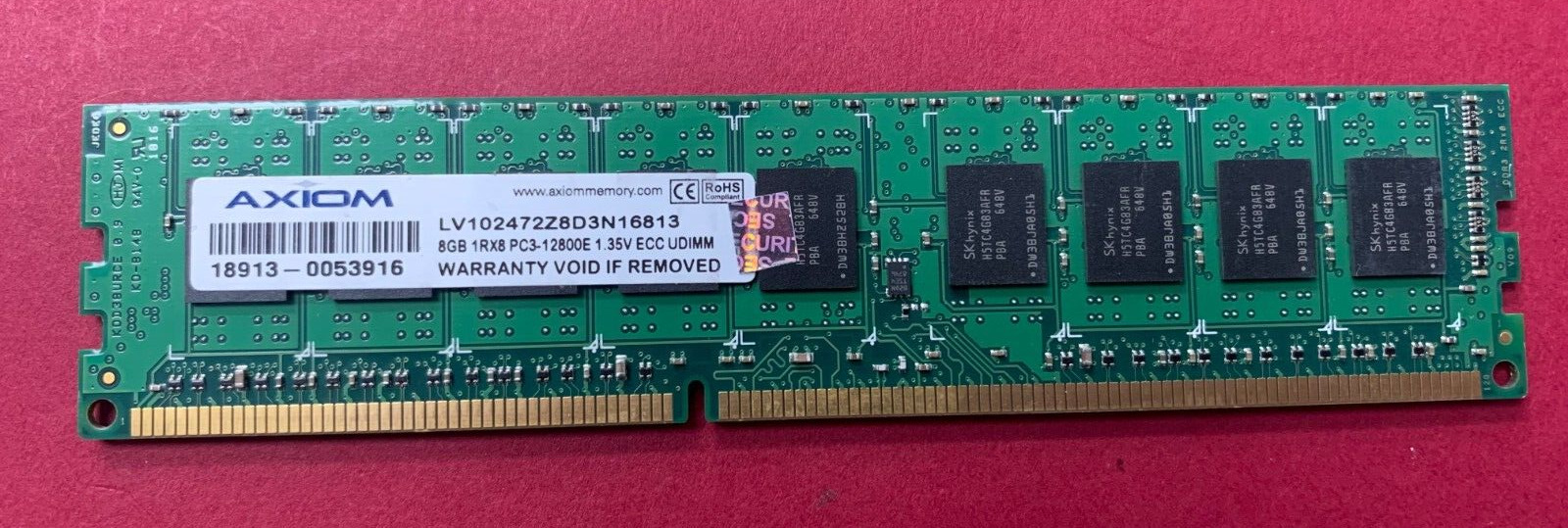🟩Axiom 8GB 1RX8 PC3-12800E RAM Memory LV102472Z8D3N16813