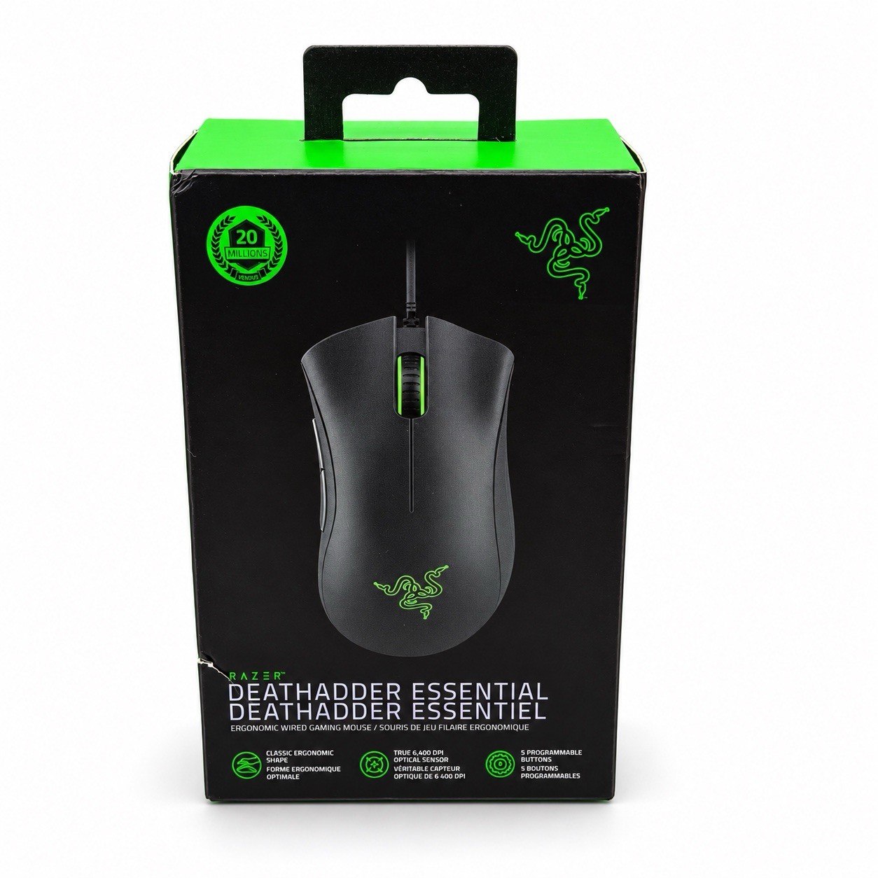 Razer DeathAdder Essential Wired USB Gaming Mouse Black 6400 DPI 5 Buttons NEW