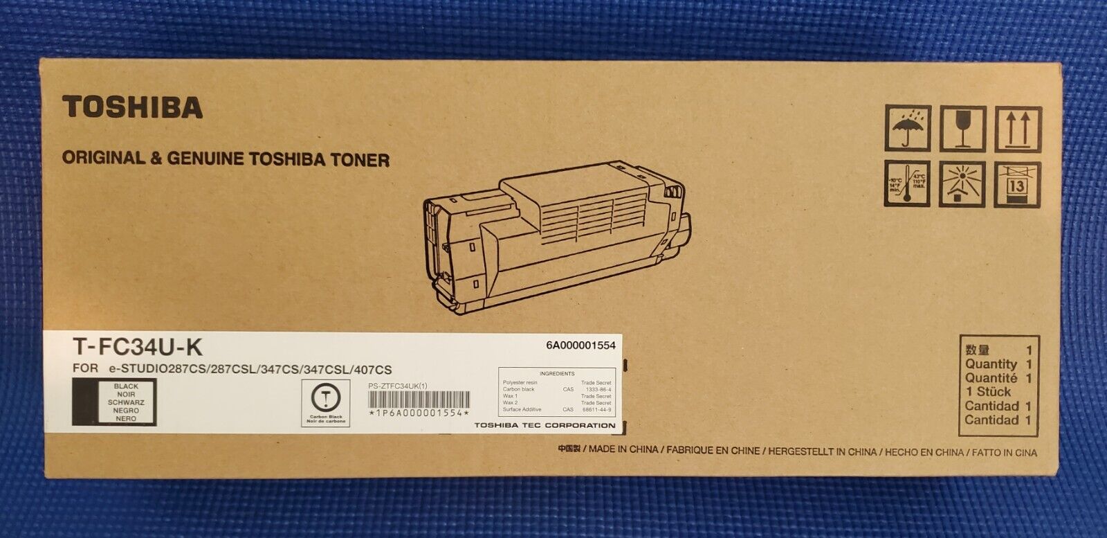Genuine Toshiba T-FC34U-K BLACK Toner Cartridge **NEW/SEALED**