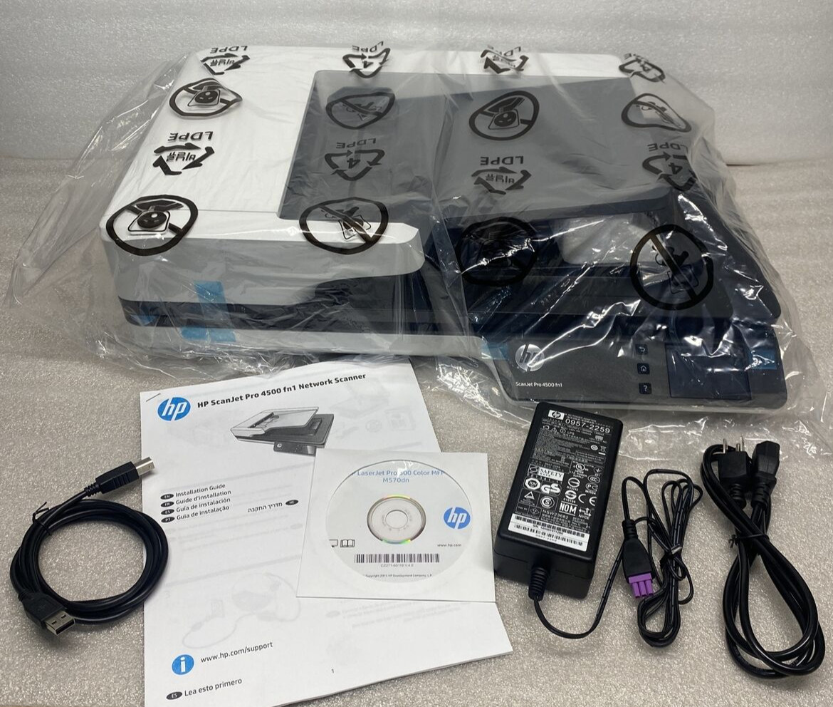 NEW HP ScanJet Pro 4500 fn1 Network Scanner Part # L2749A L2749A#BGJ