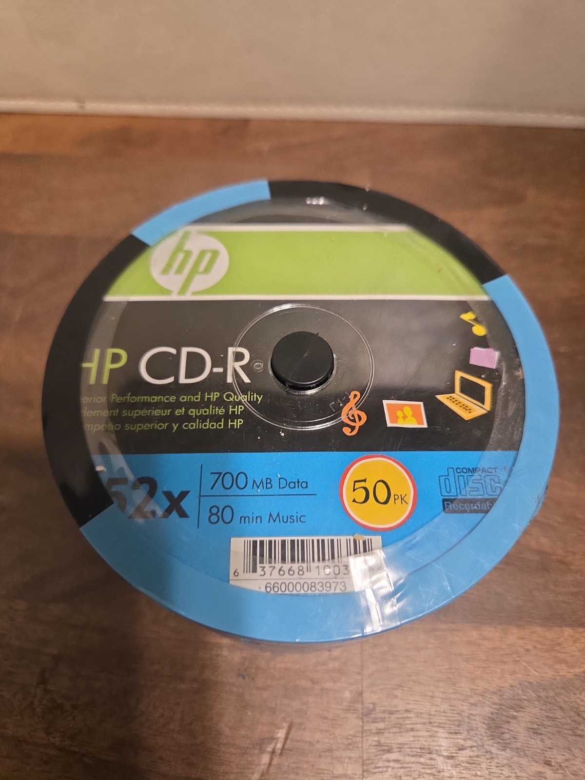 50 HP 52X CD-R CDR ECO Logo Top Blank Audio Data Music Recordable Disc Spindle